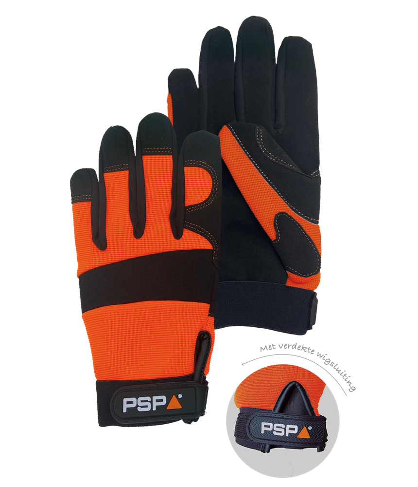 PSP PSP 39-501 Mechanic Hi-Vis Orange Pro Werkhandschoen PSP PSP 39-501 Mechanic Hi-Vis Orange Pro Werkhandschoen