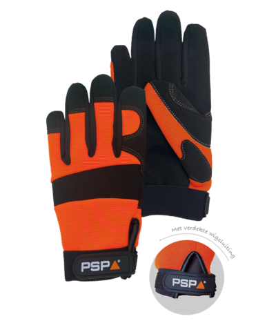 PSP PSP 39-501 Mechanic Hi-Vis Orange Pro Werkhandschoen PSP PSP 39-501 Mechanic Hi-Vis Orange Pro Werkhandschoen