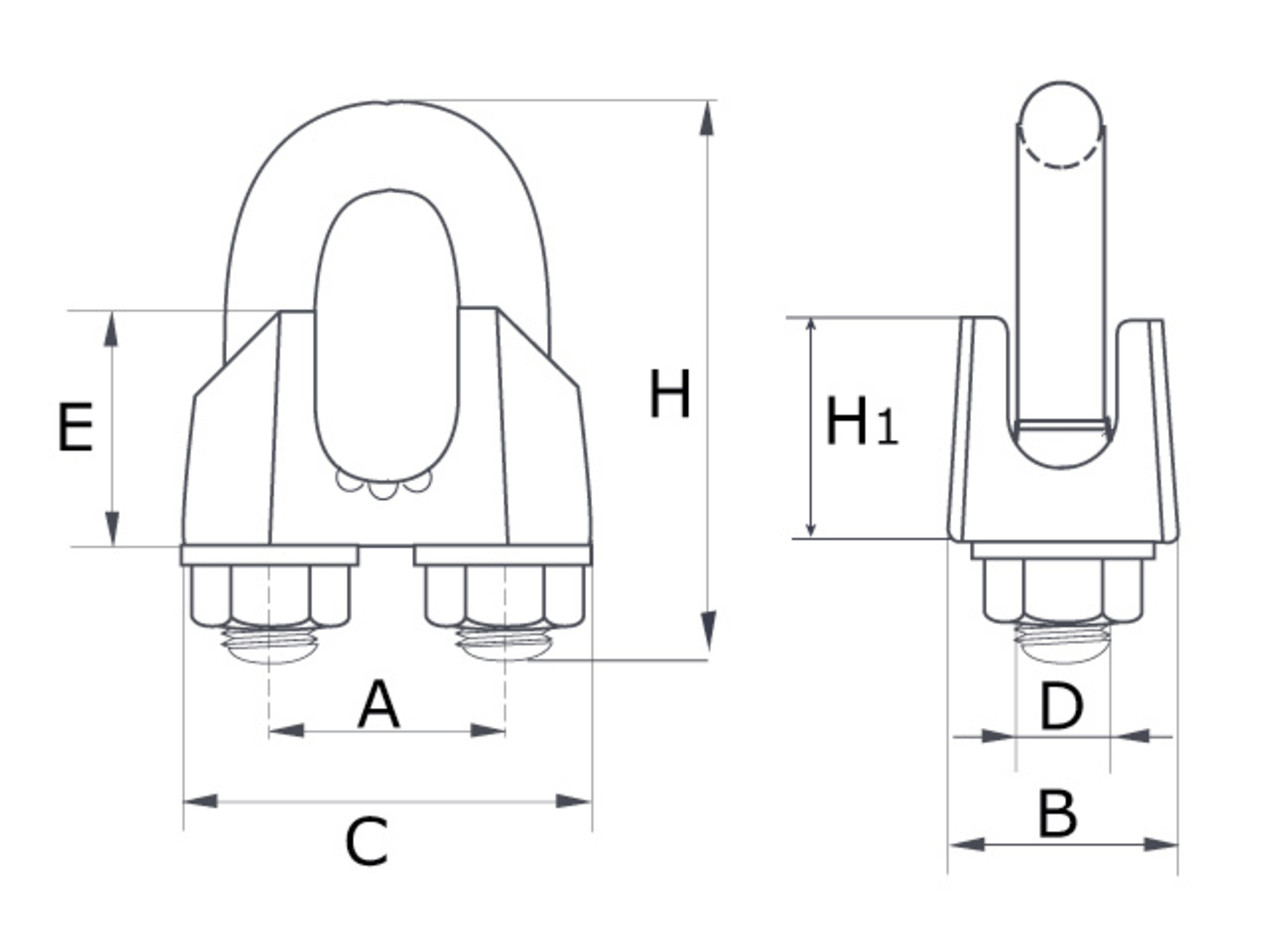 Dulimex DX Staaldraadklem Type 741 - Elektrolytisch verzinkt