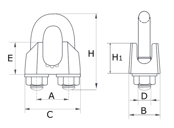 Dulimex DX Staaldraadklem Type 741 - Elektrolytisch verzinkt