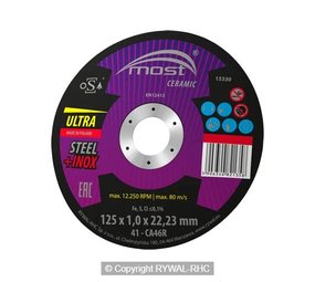 MOST Most Doorslijpschijf Ceramic Ultra 125 x 1mm MOST Most Doorslijpschijf Ceramic Ultra 125 x 1mm