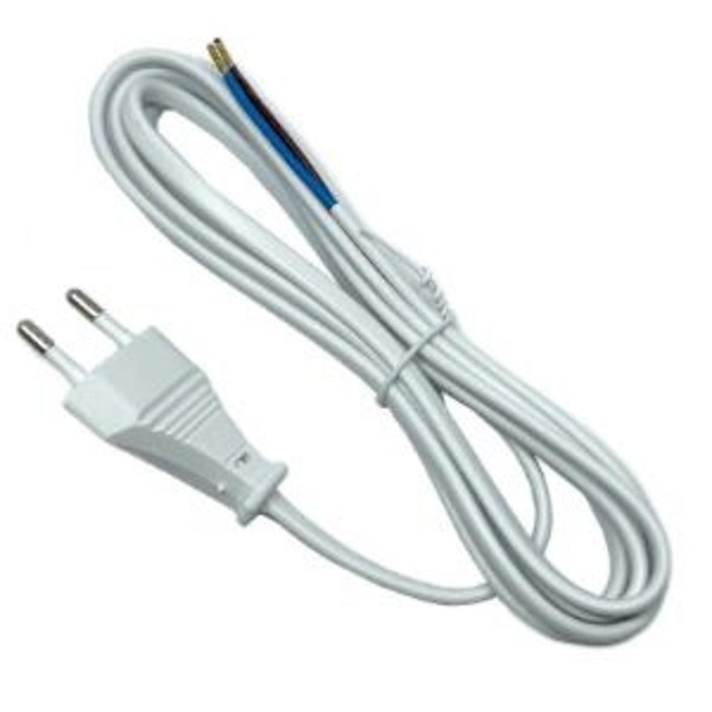 Eurosnoer 2X0,75Qmm met schakelaar wit 2 meter