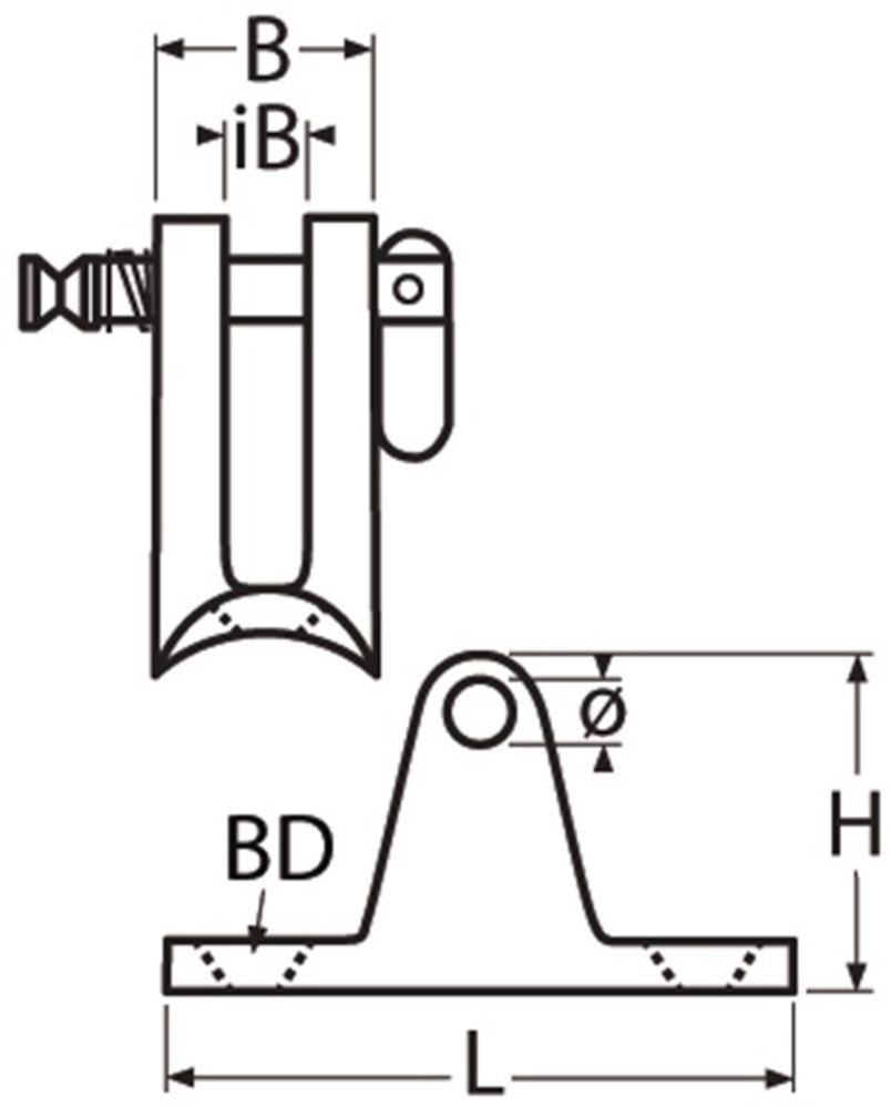 Seilflechter Seilflechter -  Buiskapbeslag Hol Met Dropnosepin - RVS A4 Seilflechter Seilflechter -  Buiskapbeslag Hol Met Dropnosepin - RVS A4