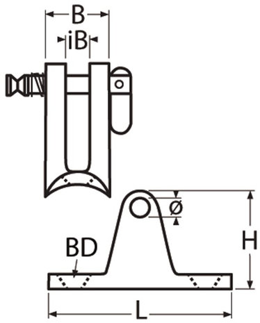 Seilflechter Seilflechter -  Buiskapbeslag Hol Met Dropnosepin - RVS A4 Seilflechter Seilflechter -  Buiskapbeslag Hol Met Dropnosepin - RVS A4