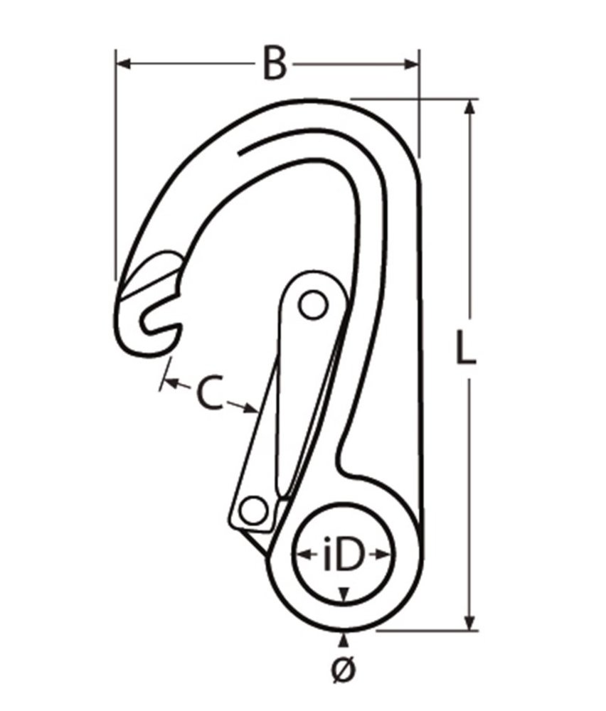 Seilflechter Seilflechter - Veiligheids Karabijnhaak - 110x10mm - RVS A4 Seilflechter Seilflechter - Veiligheids Karabijnhaak - 110x10mm - RVS A4