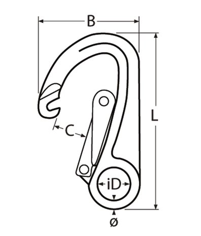 Seilflechter Seilflechter - Veiligheids Karabijnhaak - 110x10mm - RVS A4 Seilflechter Seilflechter - Veiligheids Karabijnhaak - 110x10mm - RVS A4