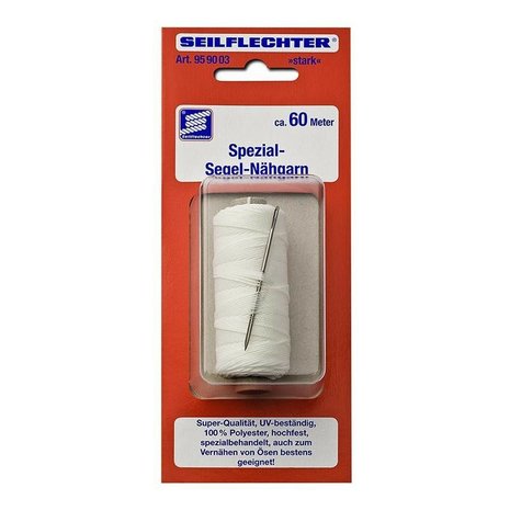 Seilflechter Seilflechter - Polyester Zeilgaren - 0,6mm x 60m - Met Naald