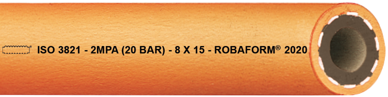 Baggerman Robaform - Propaanslang - Gasslang - 8x15mm - Oranje Baggerman Robaform - Propaanslang - Gasslang - 8x15mm - Oranje