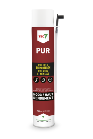 Tec7 Tec7 - PUR - Isolatie & Montageschuim - Aerosol 750ml Tec7 Tec7 - PUR - Isolatie & Montageschuim - Aerosol 750ml