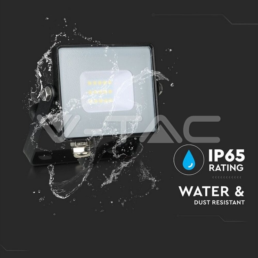 V-tac V-TAC - LED Bouwlamp - 10W - 4000K - 800lm - IP65 - Zwart V-tac V-TAC - LED Bouwlamp - 10W - 4000K - 800lm - IP65 - Zwart