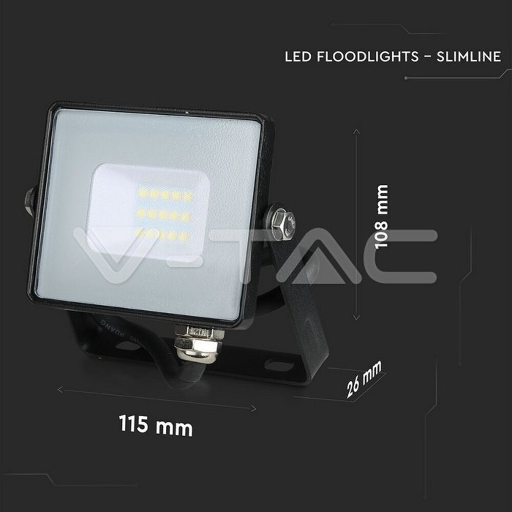 V-tac V-TAC - LED Bouwlamp - 10W - 4000K - 800lm - IP65 - Zwart V-tac V-TAC - LED Bouwlamp - 10W - 4000K - 800lm - IP65 - Zwart