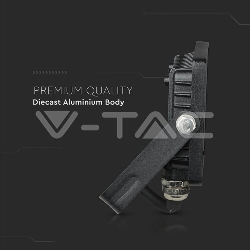 V-tac V-TAC - LED Bouwlamp - 10W - 6400K - 800lm - IP65 - Zwart V-tac V-TAC - LED Bouwlamp - 10W - 6400K - 800lm - IP65 - Zwart