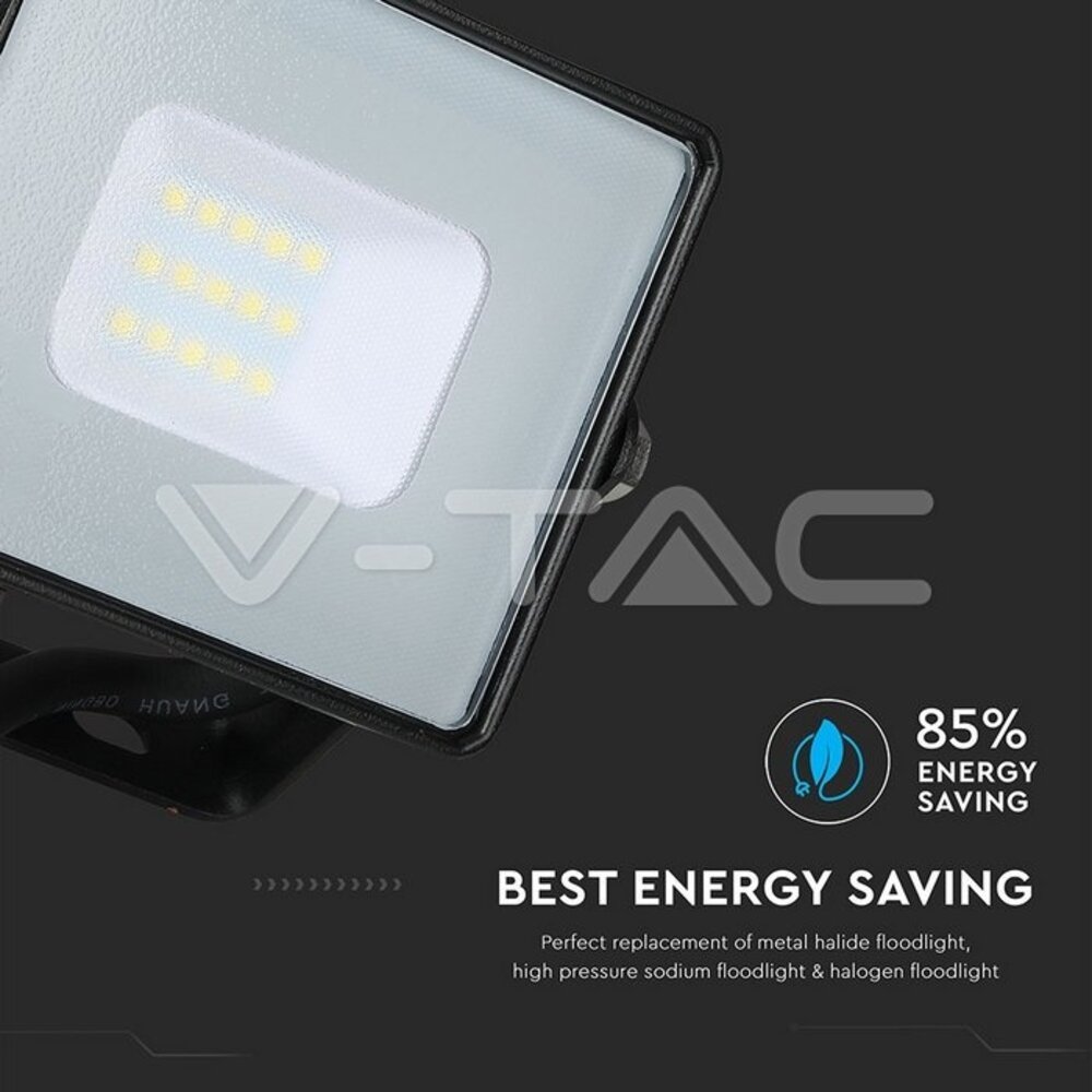 V-tac V-TAC - LED Bouwlamp - 10W - 4000K - 800lm - IP65 - Zwart V-tac V-TAC - LED Bouwlamp - 10W - 4000K - 800lm - IP65 - Zwart