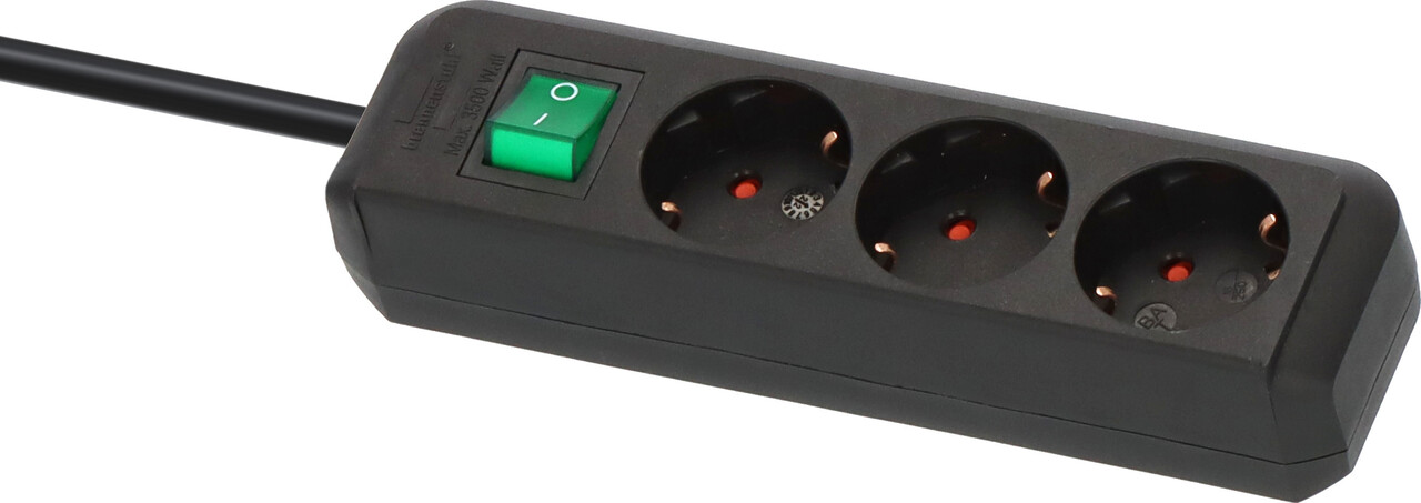 Brennenstuhl Brennenstuhl - Eco-line - Stekkerdoos - 3-voudig - 3m Kabel - Zwart - 1152300400 Brennenstuhl Brennenstuhl - Eco-line - Stekkerdoos - 3-voudig - 3m Kabel - Zwart - 1152300400