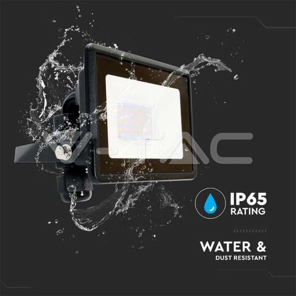 V-tac V-TAC - LED Bouwlamp - 10W - 3000K - 735lm - IP65 - Zwart V-tac V-TAC - LED Bouwlamp - 10W - 3000K - 735lm - IP65 - Zwart