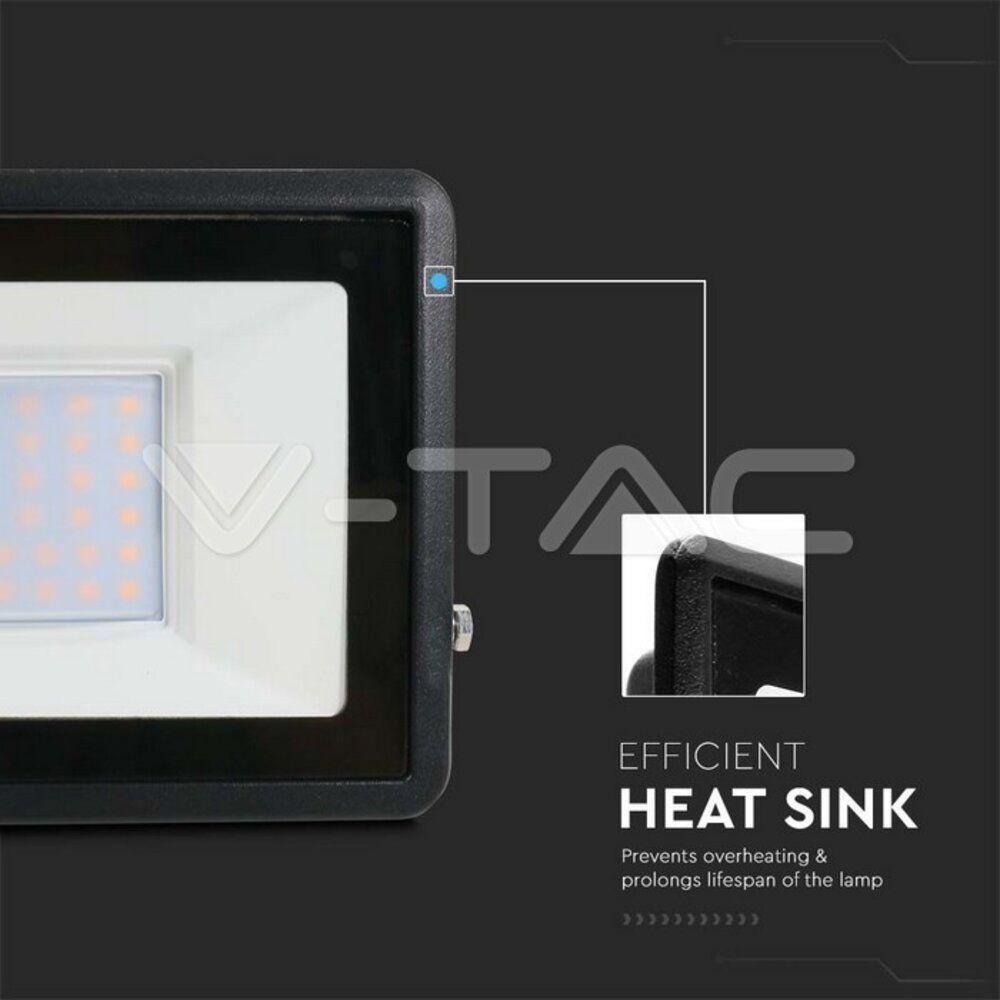 V-tac V-TAC - LED Bouwlamp - 30W - 3000K - 2340lm - IP65 - Zwart V-tac V-TAC - LED Bouwlamp - 30W - 3000K - 2340lm - IP65 - Zwart