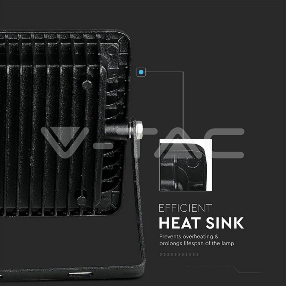 V-tac V-TAC - LED Bouwlamp - 30W - 6400K - 2400lm - IP65 - Zwart V-tac V-TAC - LED Bouwlamp - 30W - 6400K - 2400lm - IP65 - Zwart