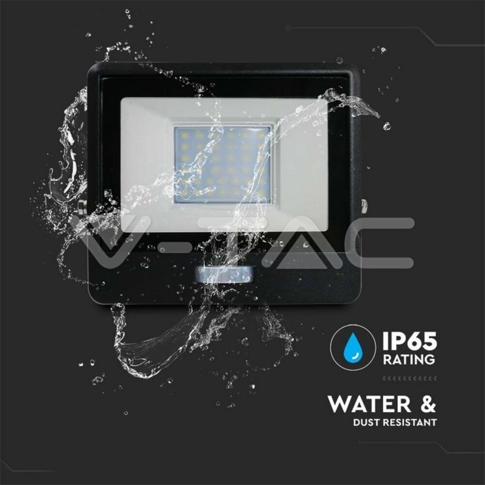 V-tac V-TAC - LED Bouwlamp - Bewegingssensor - 30W - 6500K - 2340lm - IP65 - Zwart V-tac V-TAC - LED Bouwlamp - Bewegingssensor - 30W - 6500K - 2340lm - IP65 - Zwart