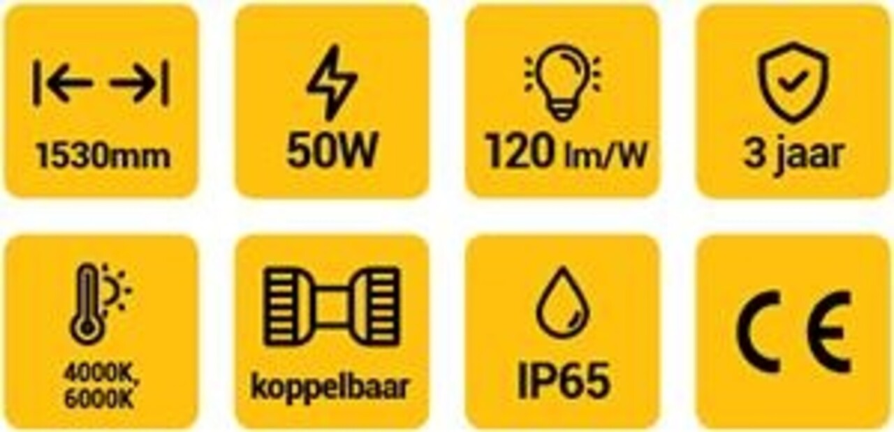 Varnalux Varnalux - LED Armatuur - 150cm - 6000K - IP65 - 6000lm - 50W Varnalux Varnalux - LED Armatuur - 150cm - 6000K - IP65 - 6000lm - 50W