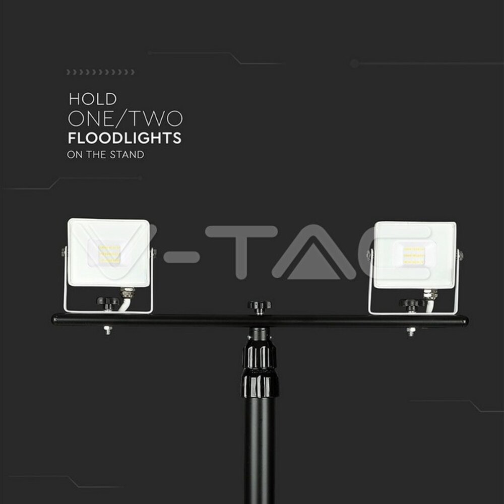 V-tac V-TAC - Driepoot Statief - Geschikt voor LED bouwlampen - 150cm - Zwart V-tac V-TAC - Driepoot Statief - Geschikt voor LED bouwlampen - 150cm - Zwart