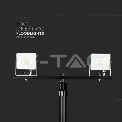 V-tac V-TAC - Driepoot Statief - Geschikt voor LED bouwlampen - 150cm - Zwart V-tac V-TAC - Driepoot Statief - Geschikt voor LED bouwlampen - 150cm - Zwart