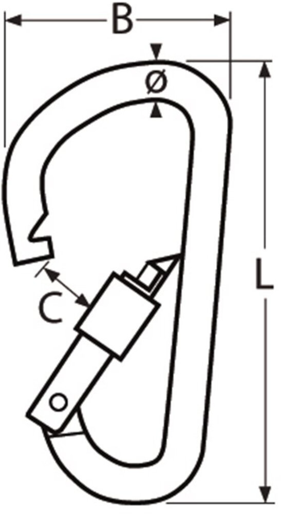 Seilflechter Seilflechter - Karabijnhaak - 115x10mm - Ovaal - Borgmoer - RVS A4 Seilflechter Seilflechter - Karabijnhaak - 115x10mm - Ovaal - Borgmoer - RVS A4