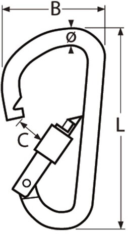 Seilflechter Seilflechter - Karabijnhaak - 115x10mm - Ovaal - Borgmoer - RVS A4 Seilflechter Seilflechter - Karabijnhaak - 115x10mm - Ovaal - Borgmoer - RVS A4