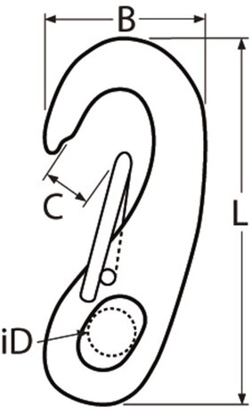 Seilflechter Seilflechter - Karabijnhaak - Ei-vormig - RVS A4 Seilflechter Seilflechter - Karabijnhaak - Ei-vormig - RVS A4