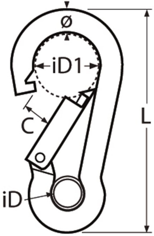 Seilflechter Seilflechter - Karabijnhaak - Met Oog - RVS A4 Seilflechter Seilflechter - Karabijnhaak - Met Oog - RVS A4