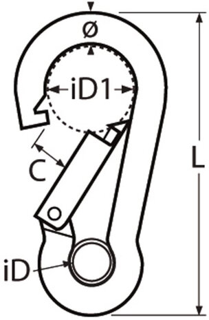 Seilflechter Seilflechter - Karabijnhaak - Met Oog - RVS A4 Seilflechter Seilflechter - Karabijnhaak - Met Oog - RVS A4