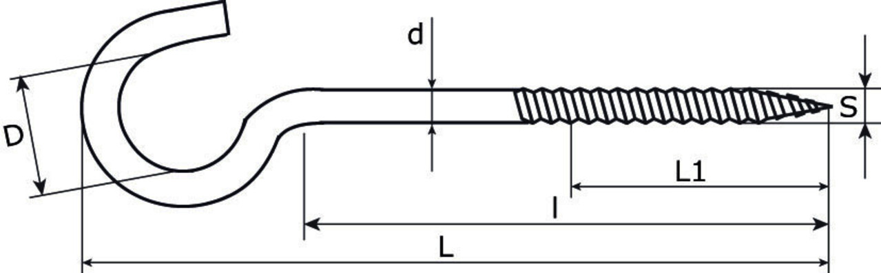 Dulimex Dulimex - Schroefhaak - RVS A2 Dulimex Dulimex - Schroefhaak - RVS A2