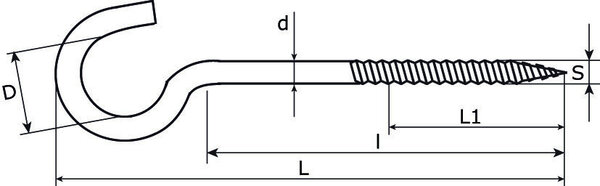 Dulimex Dulimex - Schroefhaak - RVS A2 Dulimex Dulimex - Schroefhaak - RVS A2