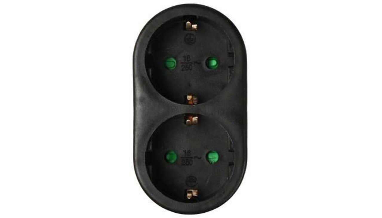 Benson Benson - Tweeweg Stekker - Randaarde - Verticaal - Zwart Benson Benson - Tweeweg Stekker - Randaarde - Verticaal - Zwart