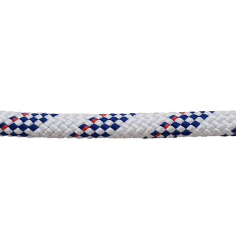 Seilflechter Seilflechter - Dyneema Val - Super 32 - 12mm - Wit/Blauw - Breeksterkte 6225kg Seilflechter Seilflechter - Dyneema Val - Super 32 - 12mm - Wit/Blauw - Breeksterkte 6225kg