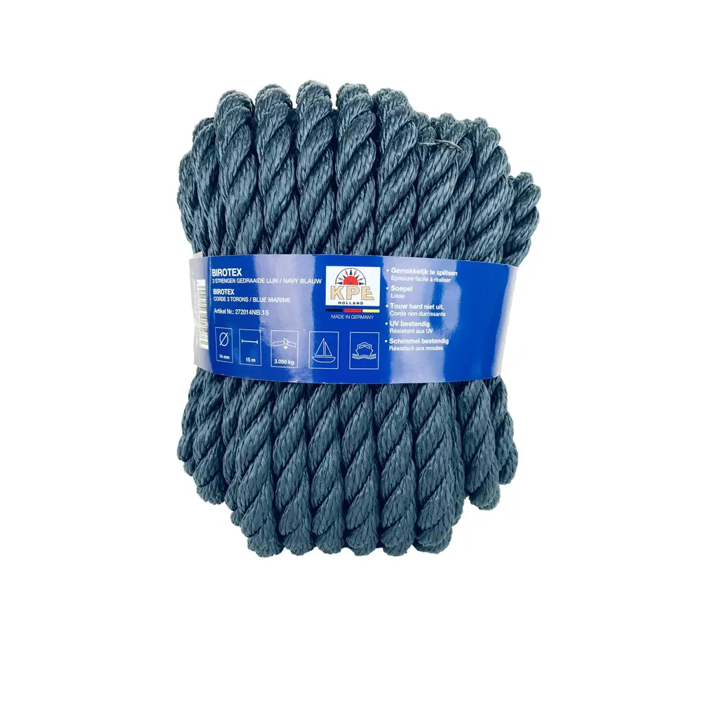 Seilflechter Seilflechter - Birotex - 3-strengs Polypropyleen - Navy - 10mm - Bundel Seilflechter Seilflechter - Birotex - 3-strengs Polypropyleen - Navy - 10mm - Bundel