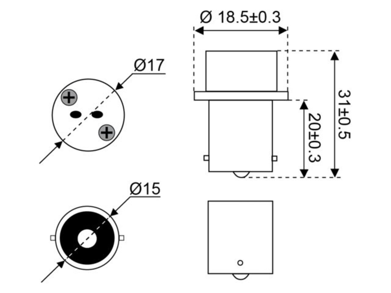 Talamex Talamex - Adapter BA 15s naar G4 Talamex Talamex - Adapter BA 15s naar G4