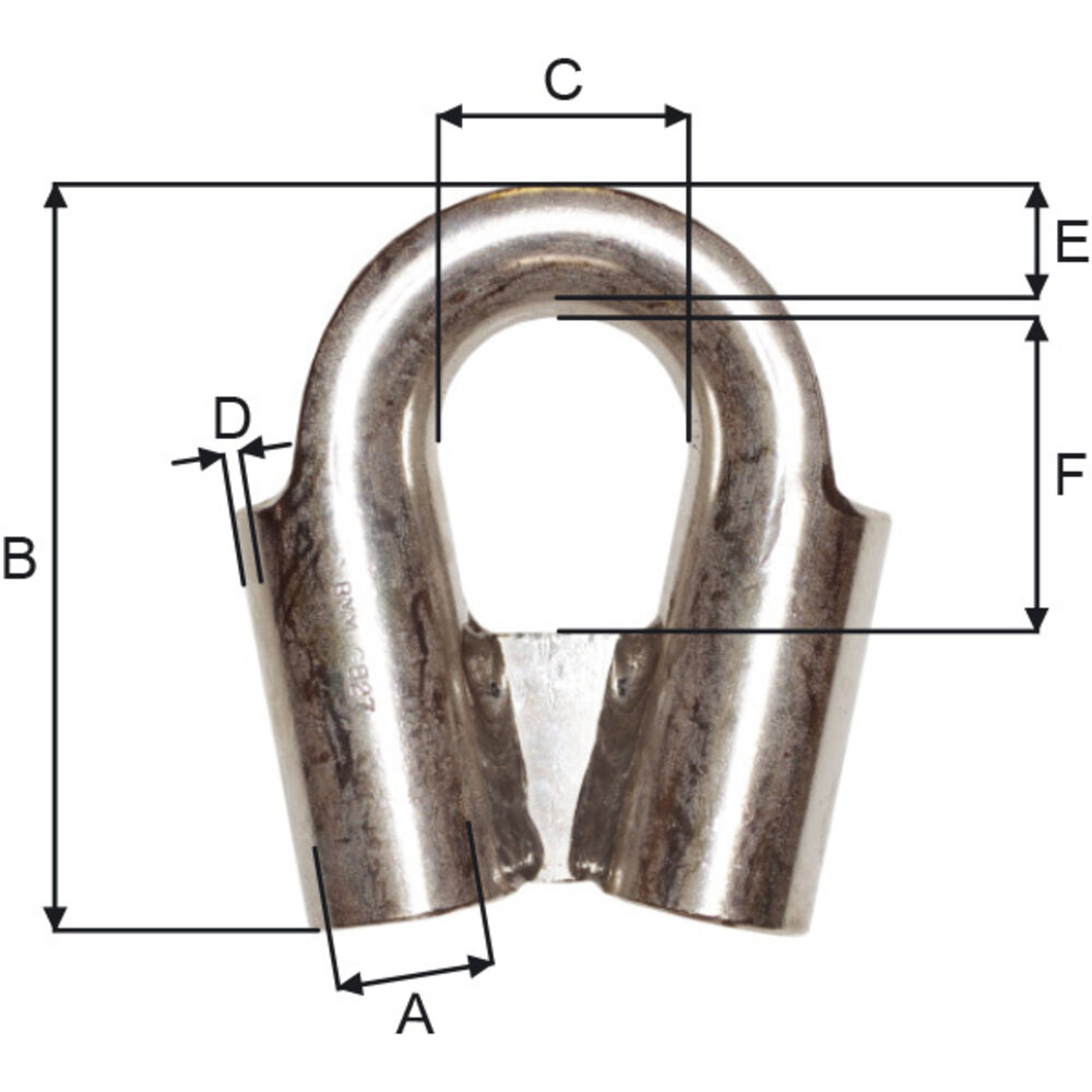 Blue Line BMM - Versterkte RVS Pijpkous - G810K - Voor 8mm touw Blue Line BMM - Versterkte RVS Pijpkous - G810K - Voor 8mm touw