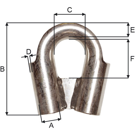 Blue Line BMM - Versterkte RVS Pijpkous - G810K - Voor 8mm touw Blue Line BMM - Versterkte RVS Pijpkous - G810K - Voor 8mm touw