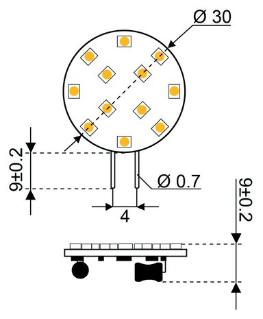 Talamex Talamex - Ledlamp - 2W - 10-30V - 2700K - 245 lm - G4-side high Talamex Talamex - Ledlamp - 2W - 10-30V - 2700K - 245 lm - G4-side high