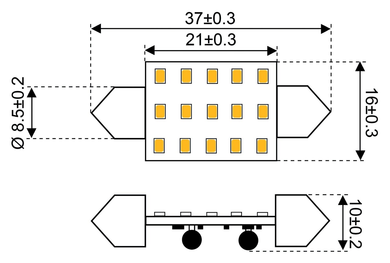 Talamex Talamex - LED Festoon - 1.5W - 10-30V - 2700K - 120 lm - Buislamp Talamex Talamex - LED Festoon - 1.5W - 10-30V - 2700K - 120 lm - Buislamp