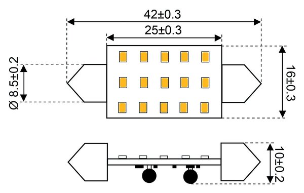 Talamex Talamex - LED Festoon - 1.2W - 10-30V - 2700K - 120 lm - Buislamp Talamex Talamex - LED Festoon - 1.2W - 10-30V - 2700K - 120 lm - Buislamp