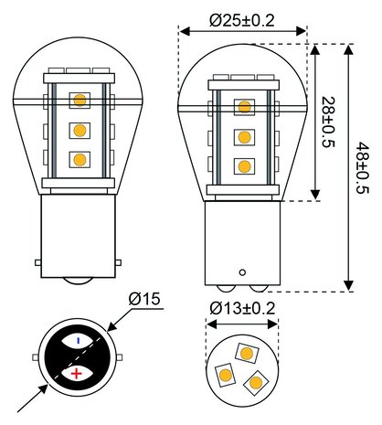 Talamex Talamex - Ledlamp - 1.6W - 10-30V - 2700K - 140 lm - BA15D Talamex Talamex - Ledlamp - 1.6W - 10-30V - 2700K - 140 lm - BA15D