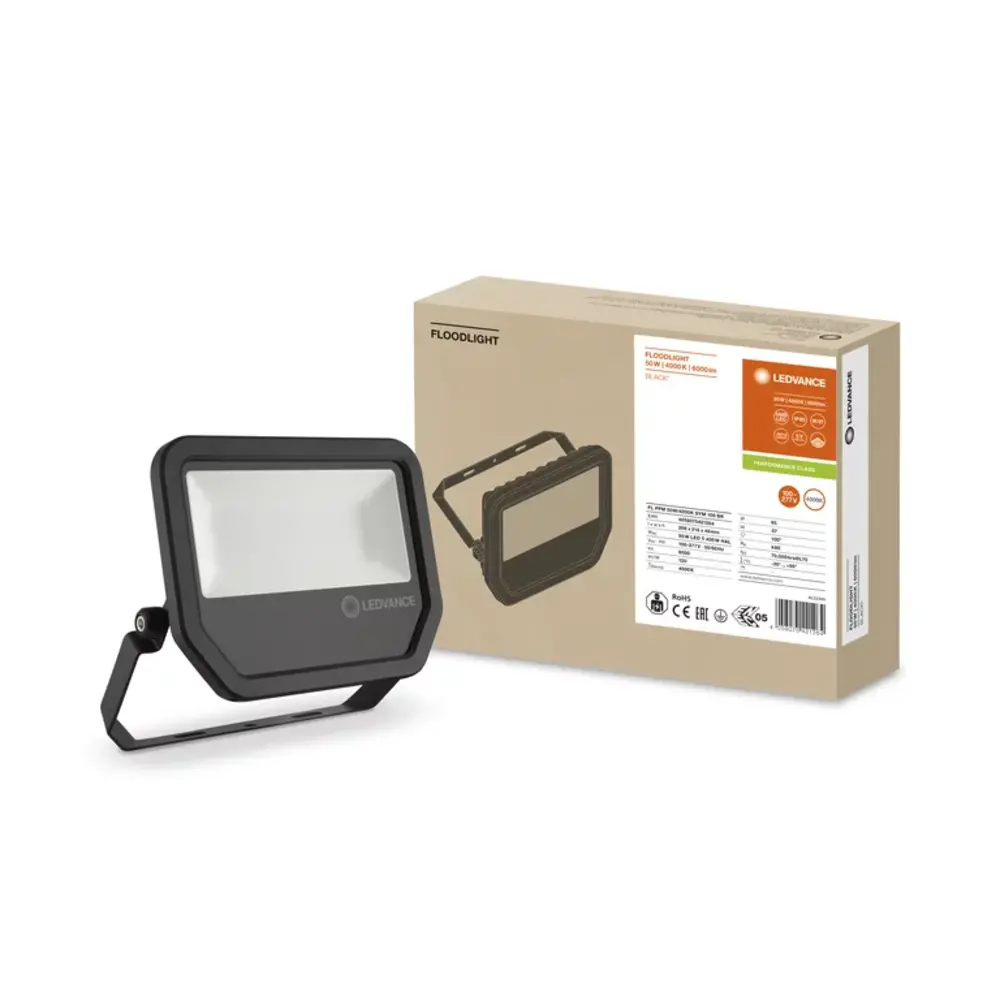 Ledvance Ledvance - LED Bouwlamp - 50W - 4000K - 6000lm - Zwart Ledvance Ledvance - LED Bouwlamp - 50W - 4000K - 6000lm - Zwart