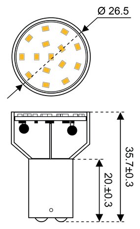 Talamex Talamex - Ledlamp - 1.5W - 10-30V - 2700K - 100 lm - BA15D Talamex Talamex - Ledlamp - 1.5W - 10-30V - 2700K - 100 lm - BA15D