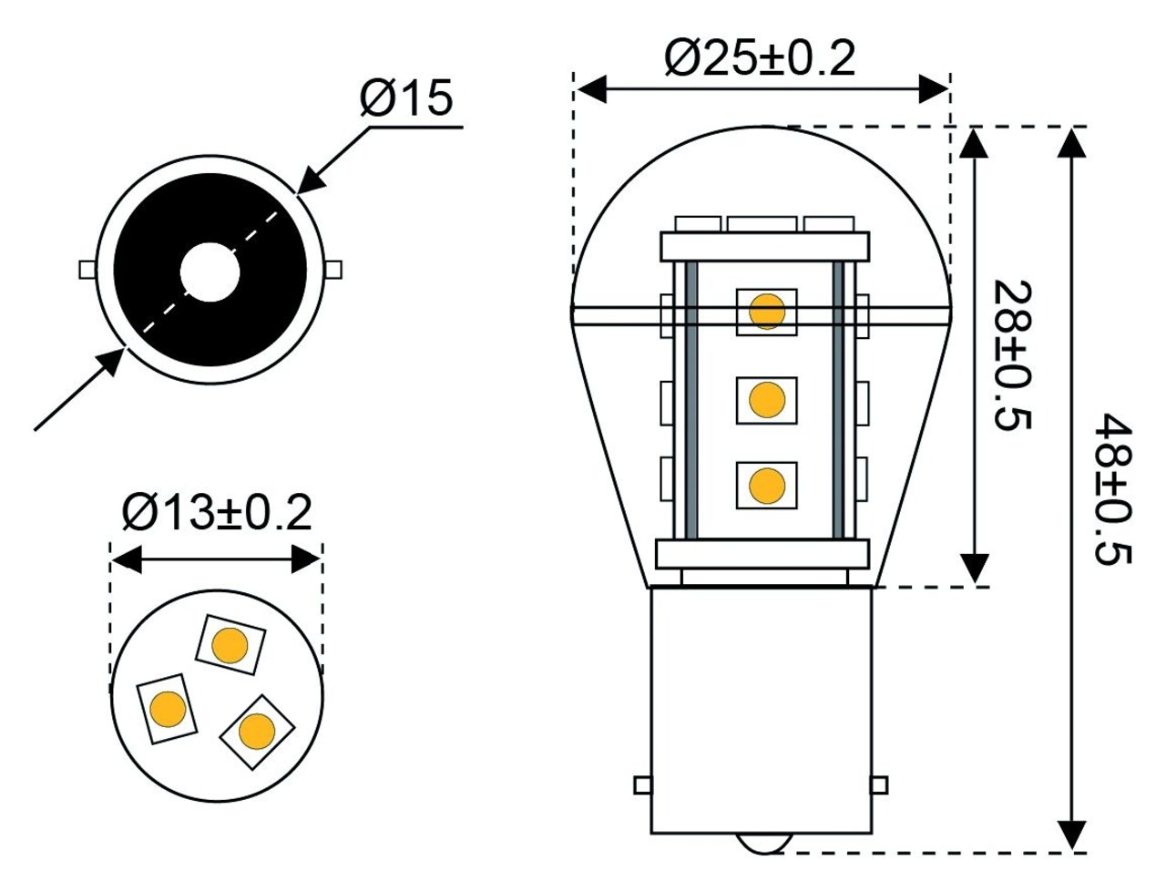 Talamex Talamex - Ledlamp - 1.6W - 10-30V - 2700K - 140 lm - BA15s