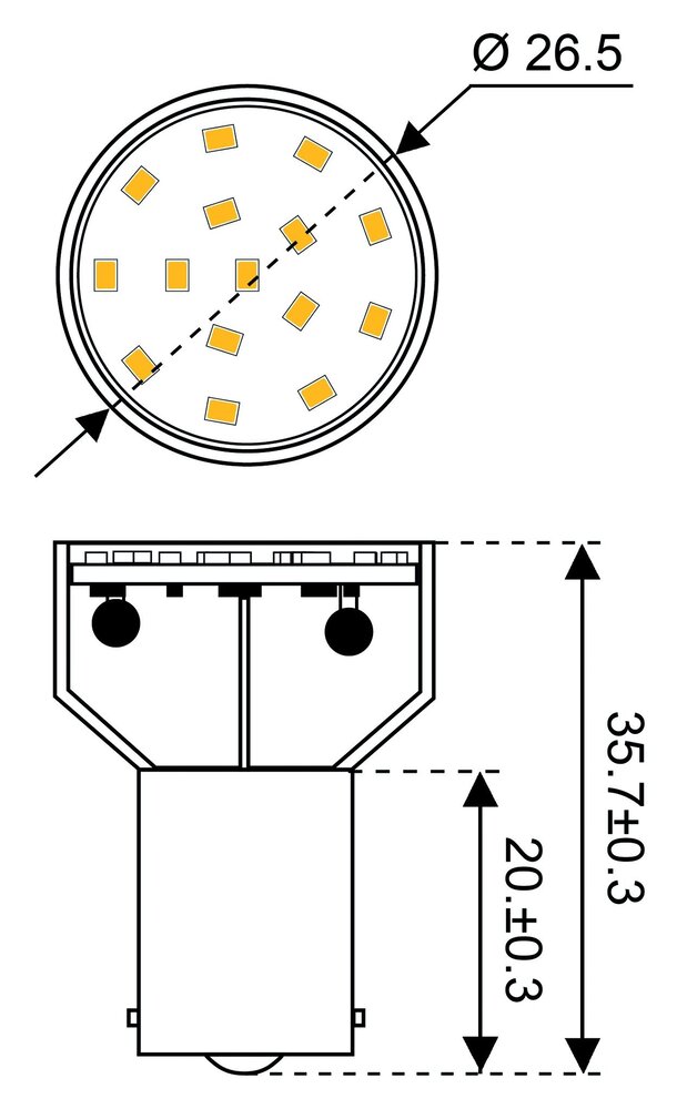 Talamex Talamex - Ledlamp - 1.5W - 10-30V - 2700K - 120 lm - BA15s