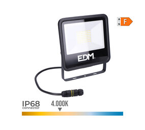 EDM EDM - LED Bouwlamp - 50W - 4000K - 4000lm - Zwart EDM EDM - LED Bouwlamp - 50W - 4000K - 4000lm - Zwart