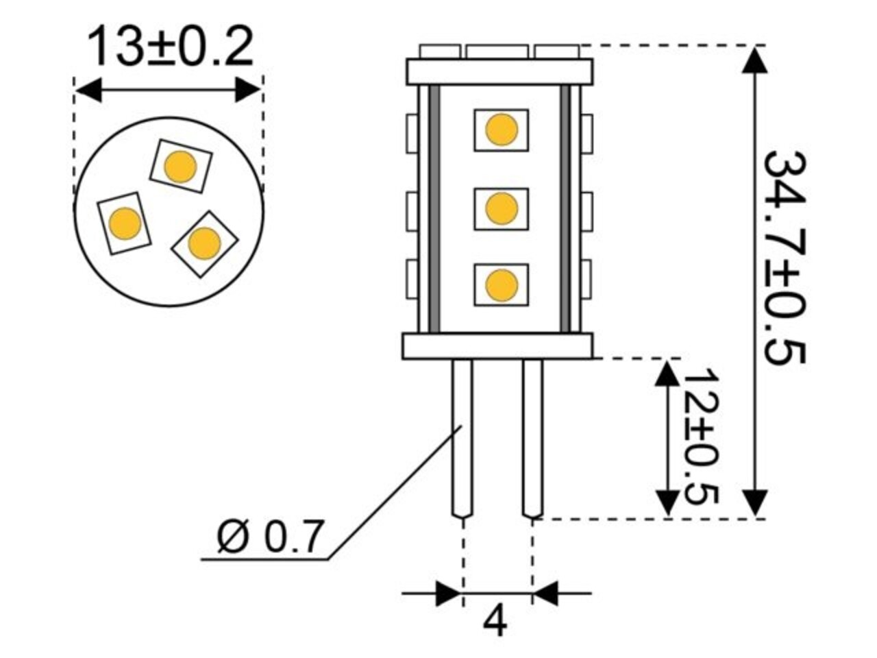 Talamex Talamex - LEDlamp - 1.0W - 10-30V - 3000K - 90 lm - G4