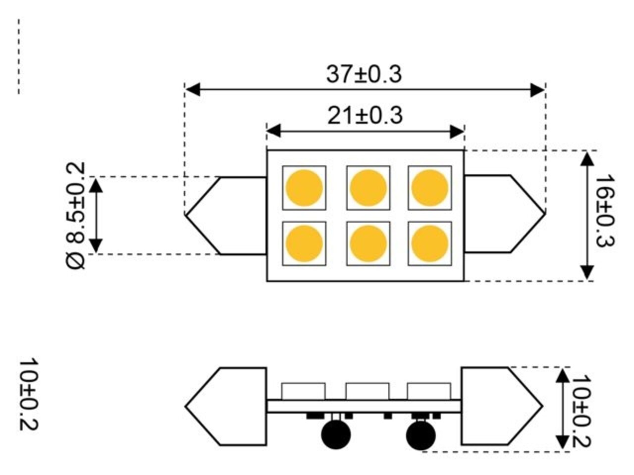 Talamex Talamex - Ledlamp - 1.2W - 10-30V - 3000K - 100 lm - Buis