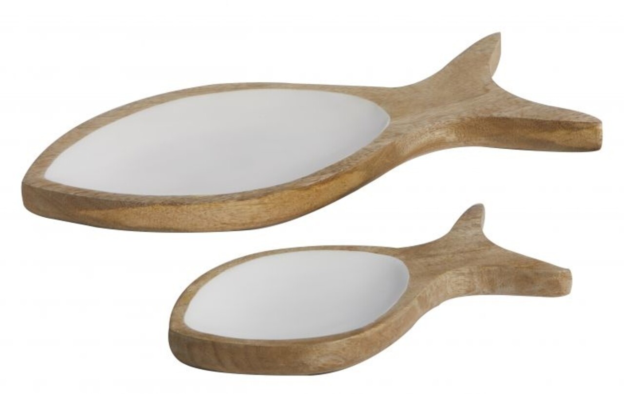 Marine Business Marine Business – Set Serveerschalen in Visvorm – Mangohout – 2 stuks Marine Business Marine Business – Set Serveerschalen in Visvorm – Mangohout – 2 stuks